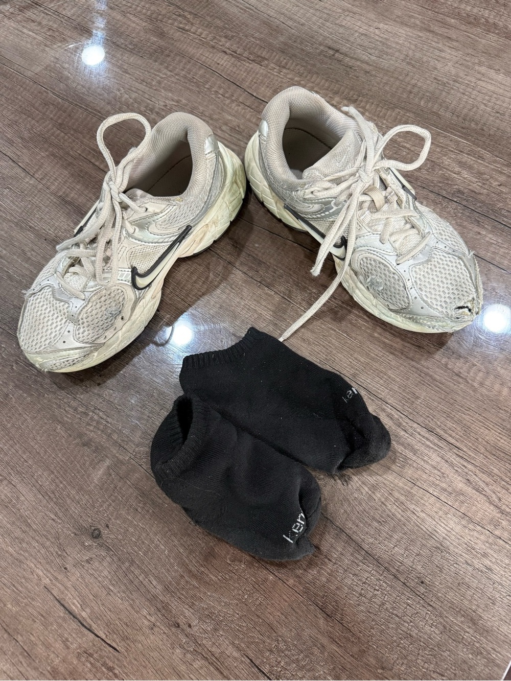 Used Sneakers With Socks Size 6